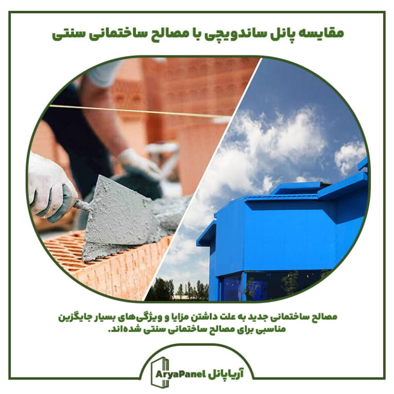 مقایسه پانل ساندویچی با مصالح ساختمانی سنتی