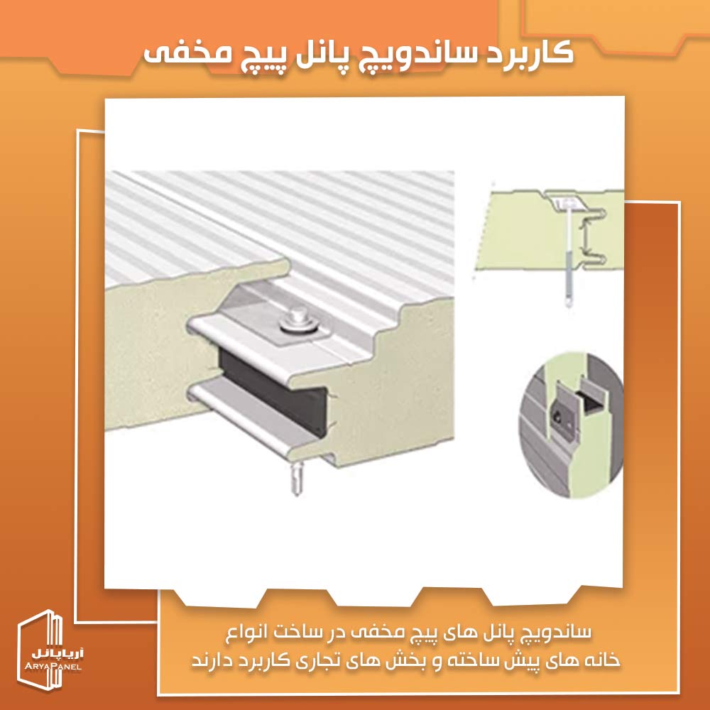 کاربردهای ساندویچ پانل پیچ مخفی
