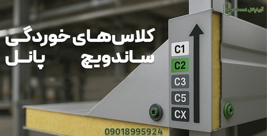 نمایش مقیاس کلاسهای خوردگی C1 تا CX روی مقطع پانل برای راهنمای انتخاب